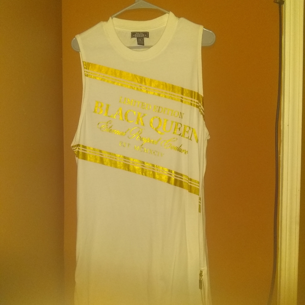 White and Gold Strapless Dress